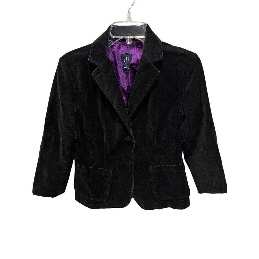Gap Women's Size 6 Y2K Black Velvet Blazer Jacket